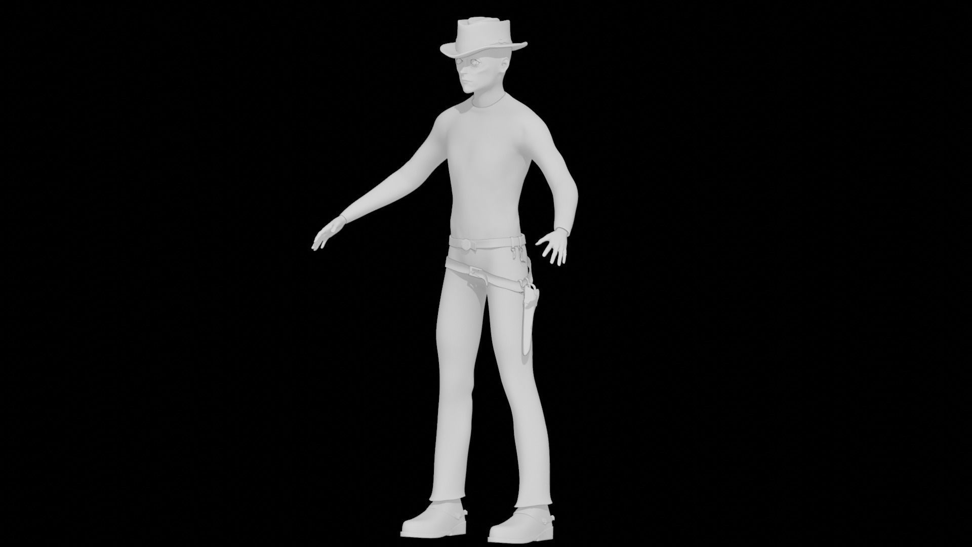 Cowboy Alien Low-poly 3D model_8