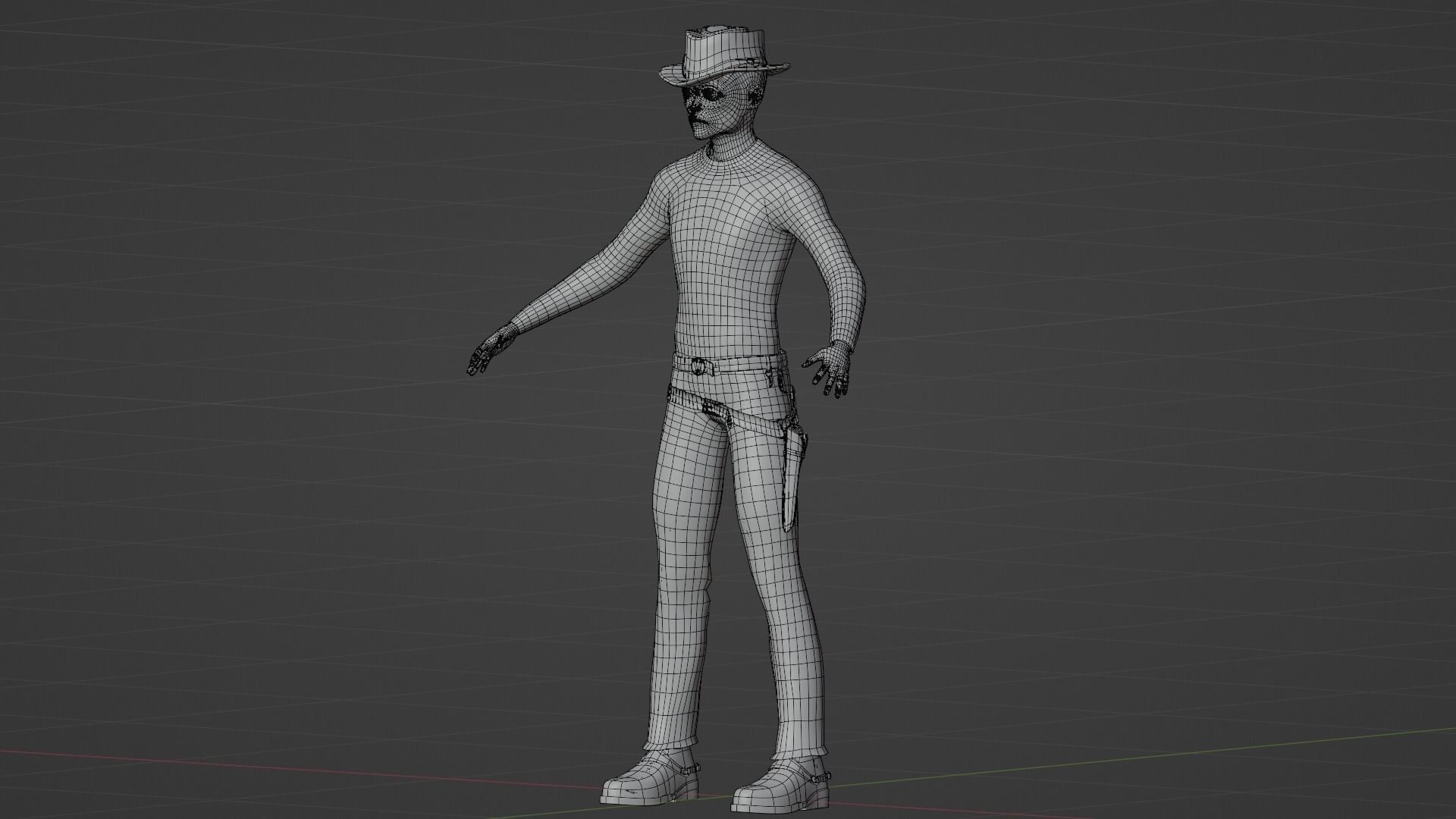 Cowboy Alien Low-poly 3D model_6