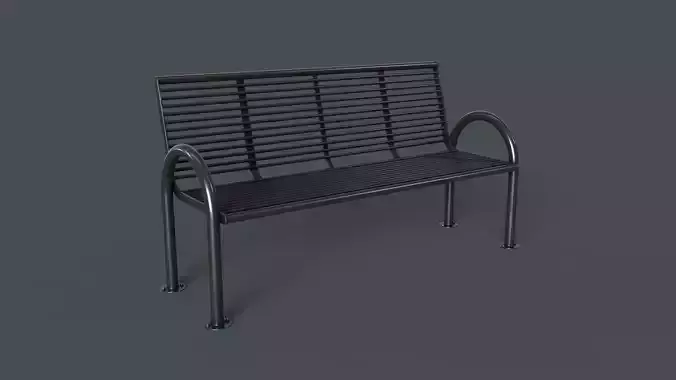 Metal Modern Bench 20 PBR Game Ready