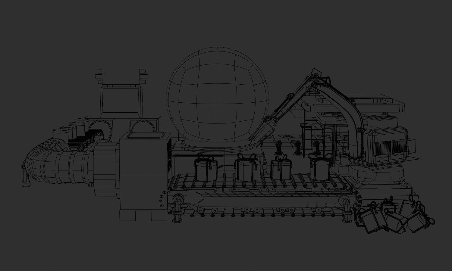 3D model Production of Toy Factory Futuristic Low-poly 3D model VR / AR ...
