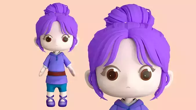 cartoon girl little girl little loli kid 3D model