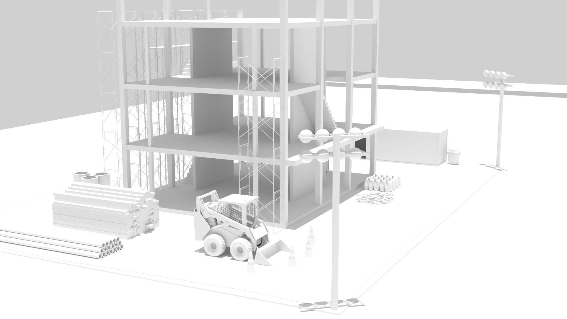 construction building 3D model_1