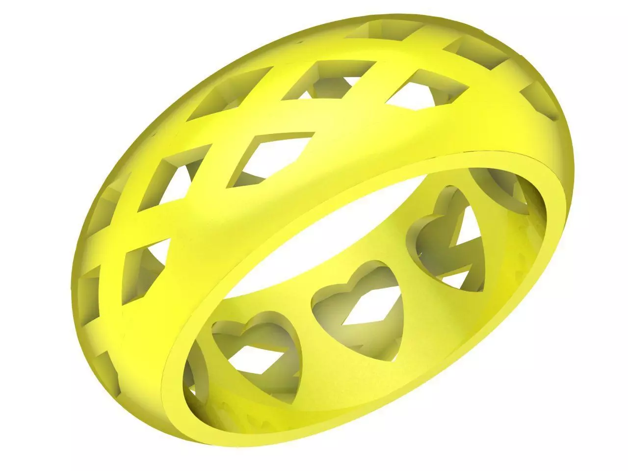 Hollow Heart Pattern Ring 3D Jewelry Model 4540 3D print model