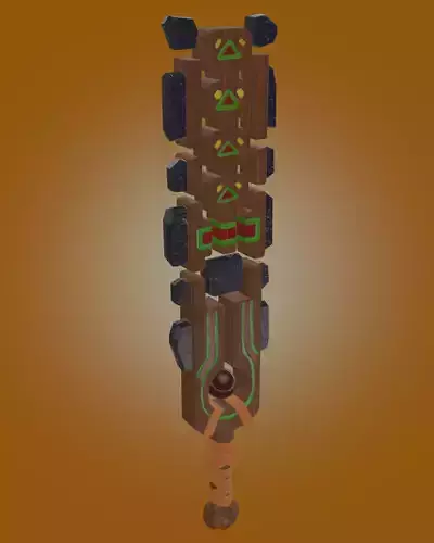 Wooden sword stylized PBR low poly game ready