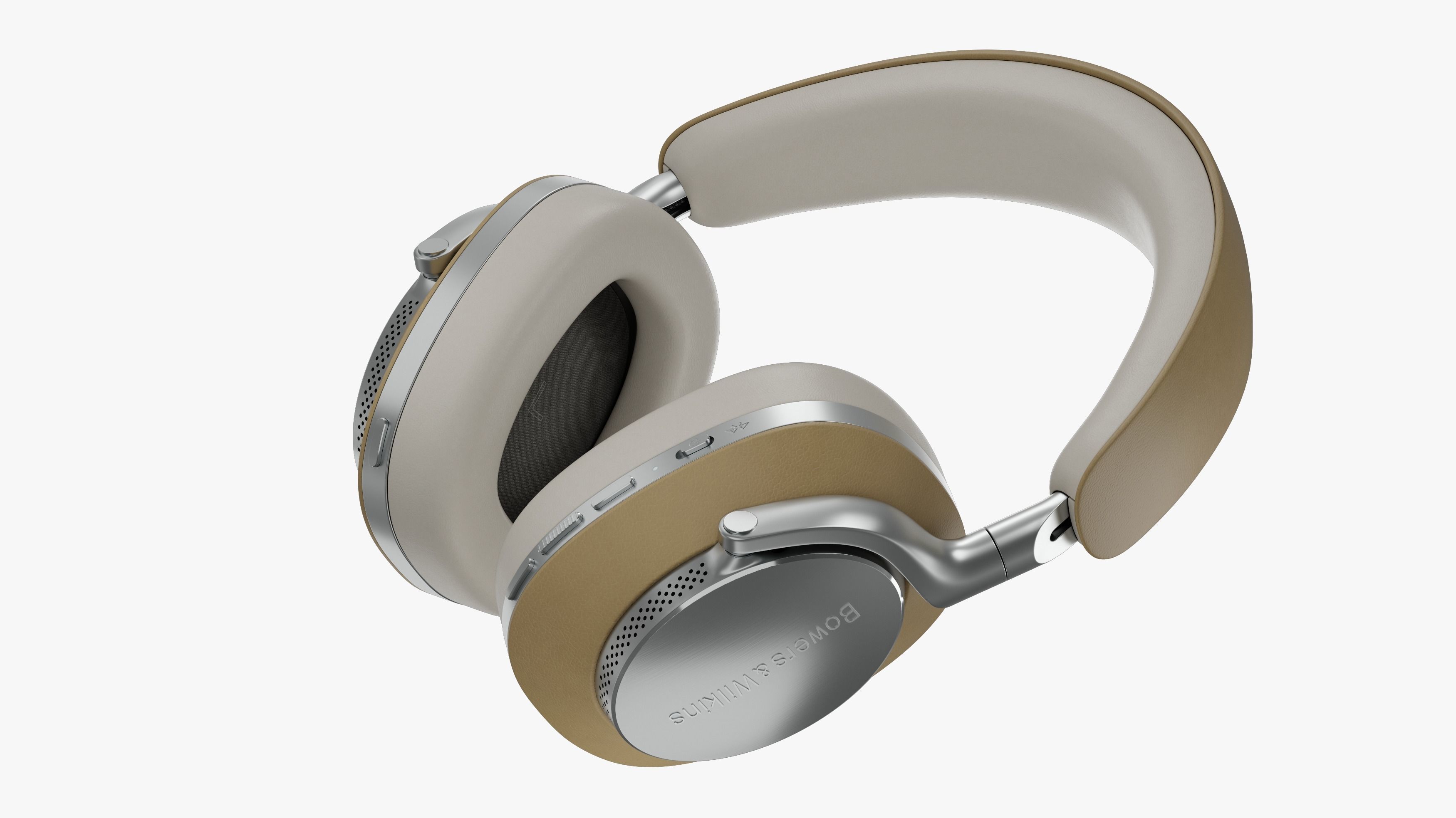 Headphone Bower and Wilkins Px8 Tan Leather 3D model_10