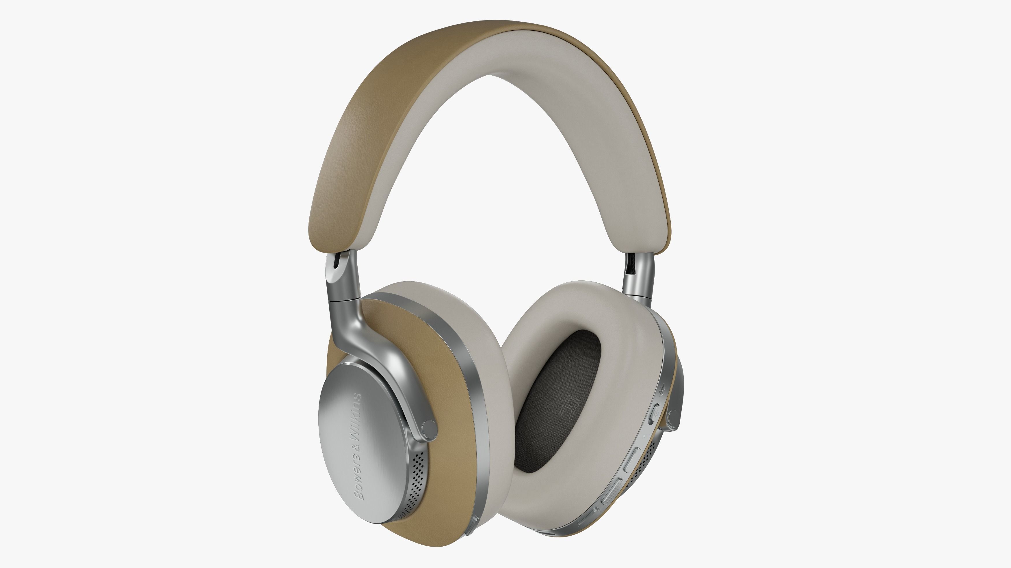 Headphone Bower and Wilkins Px8 Tan Leather 3D model_2