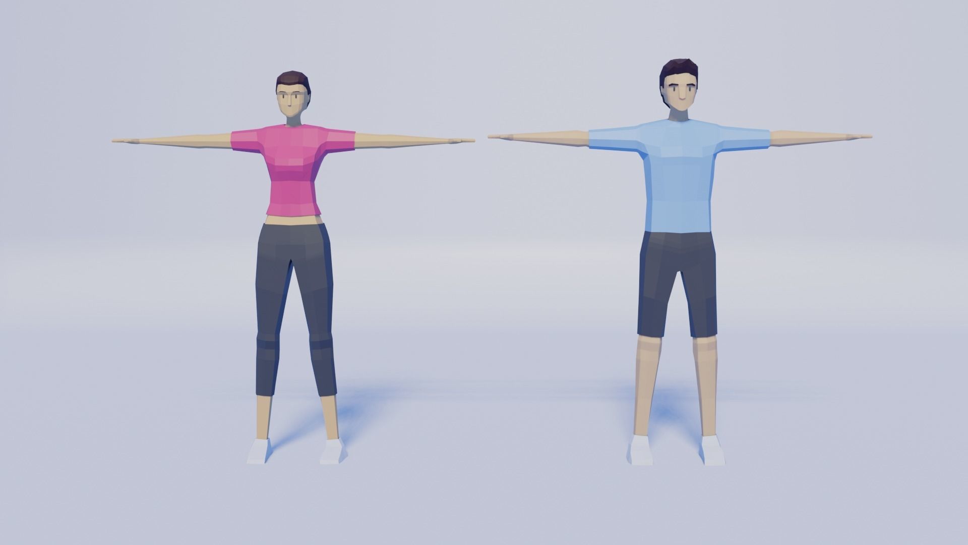 Low Poly Male and Female Free low-poly 3D model_6