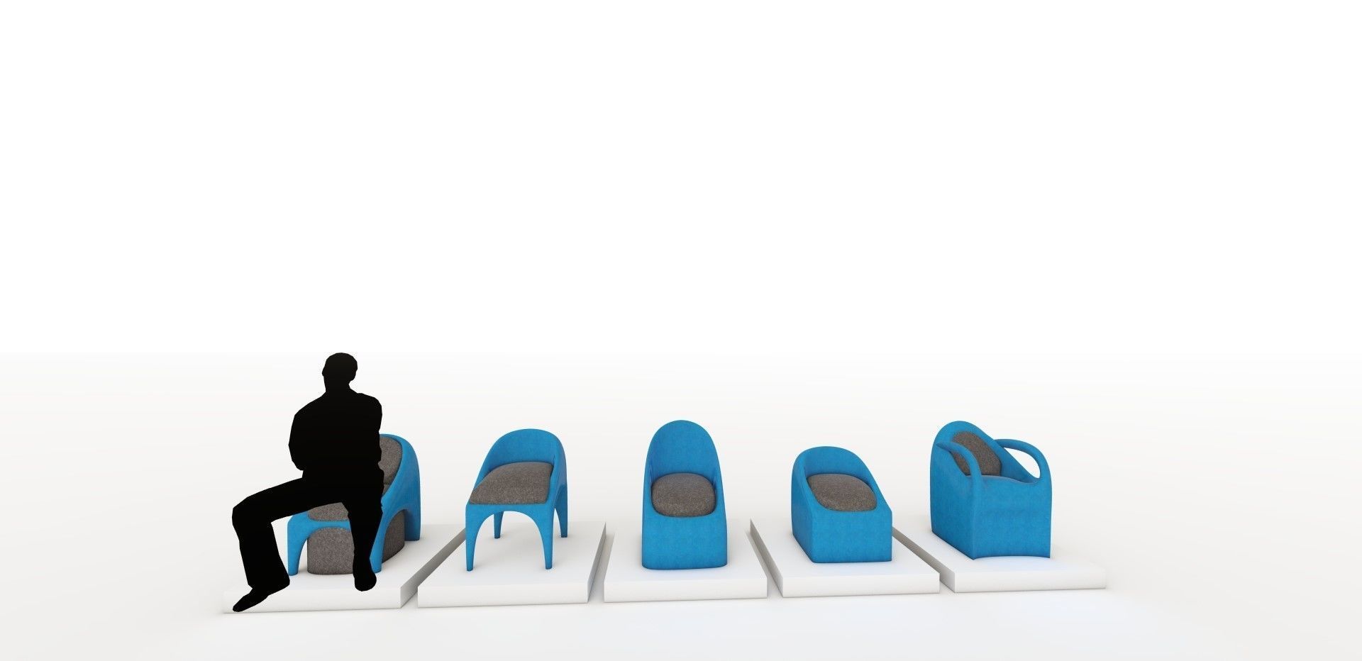 Plastic Chairs 3D model_2