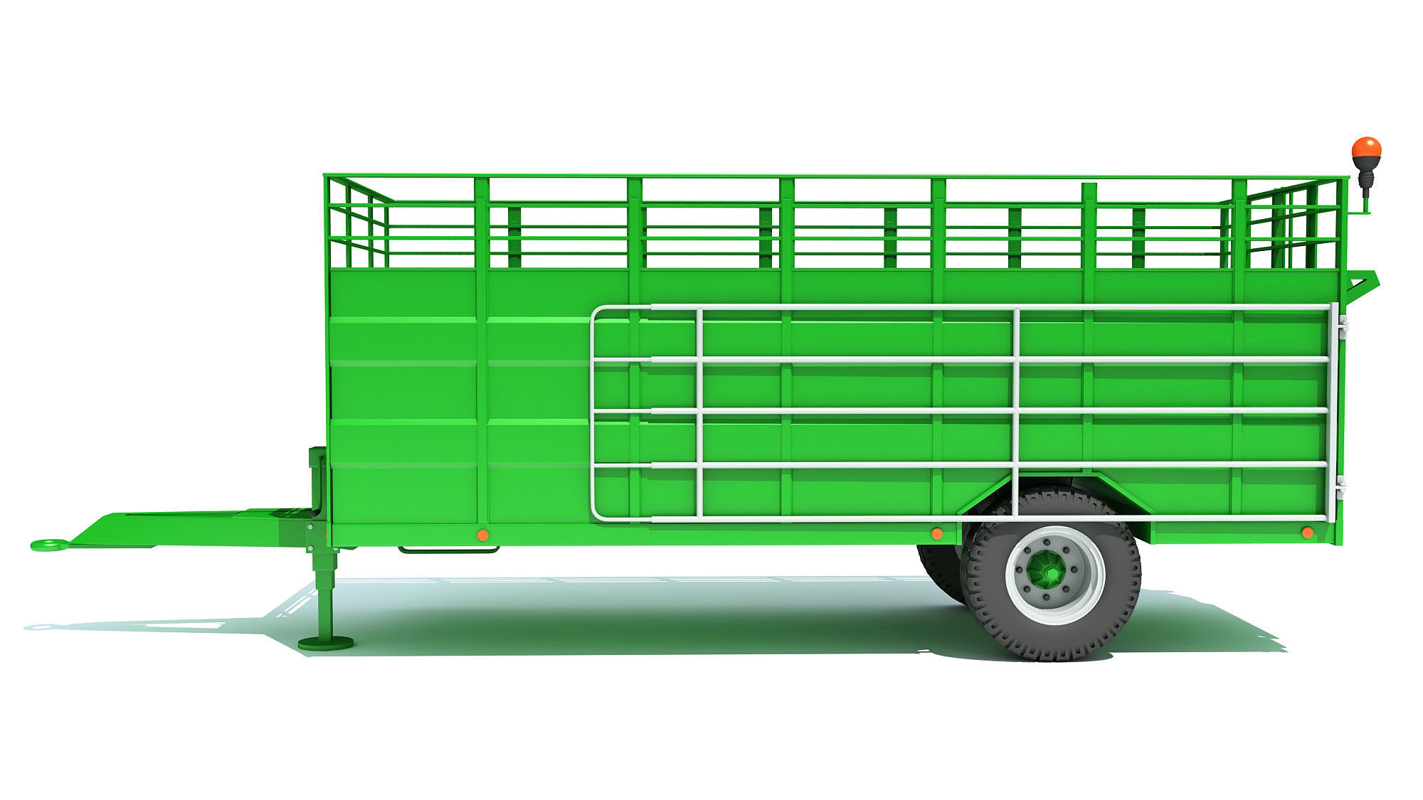 Animal Transporter Farm Trailer 3D model_1