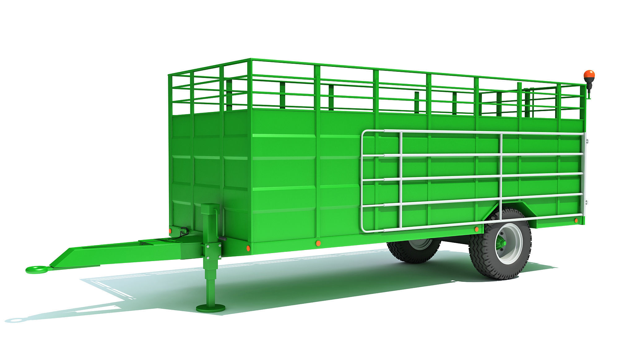 Animal Transporter Farm Trailer 3D model_7
