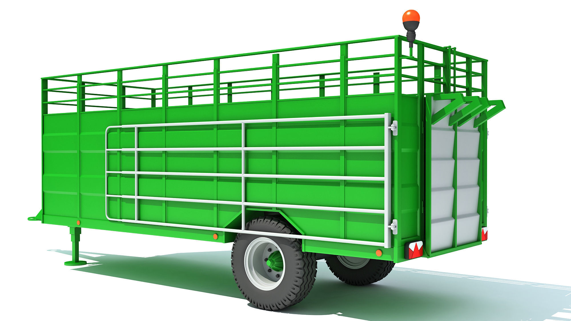 Animal Transporter Farm Trailer 3D model_2