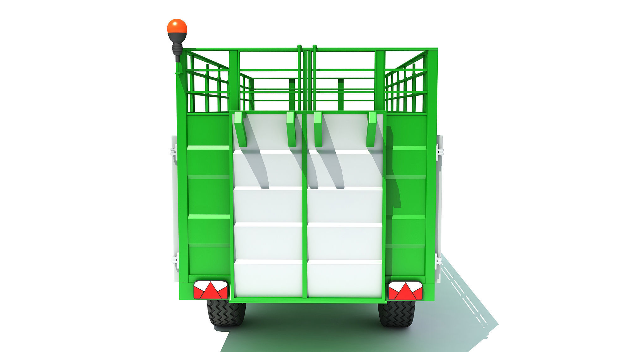 Animal Transporter Farm Trailer 3D model_3