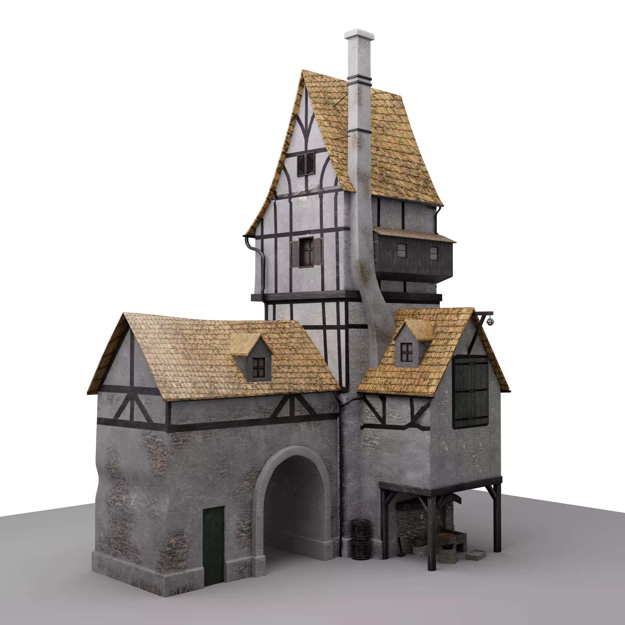 old home  Low-poly 3D model_0