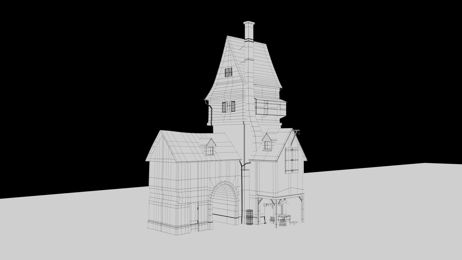 old home  Low-poly 3D model_2