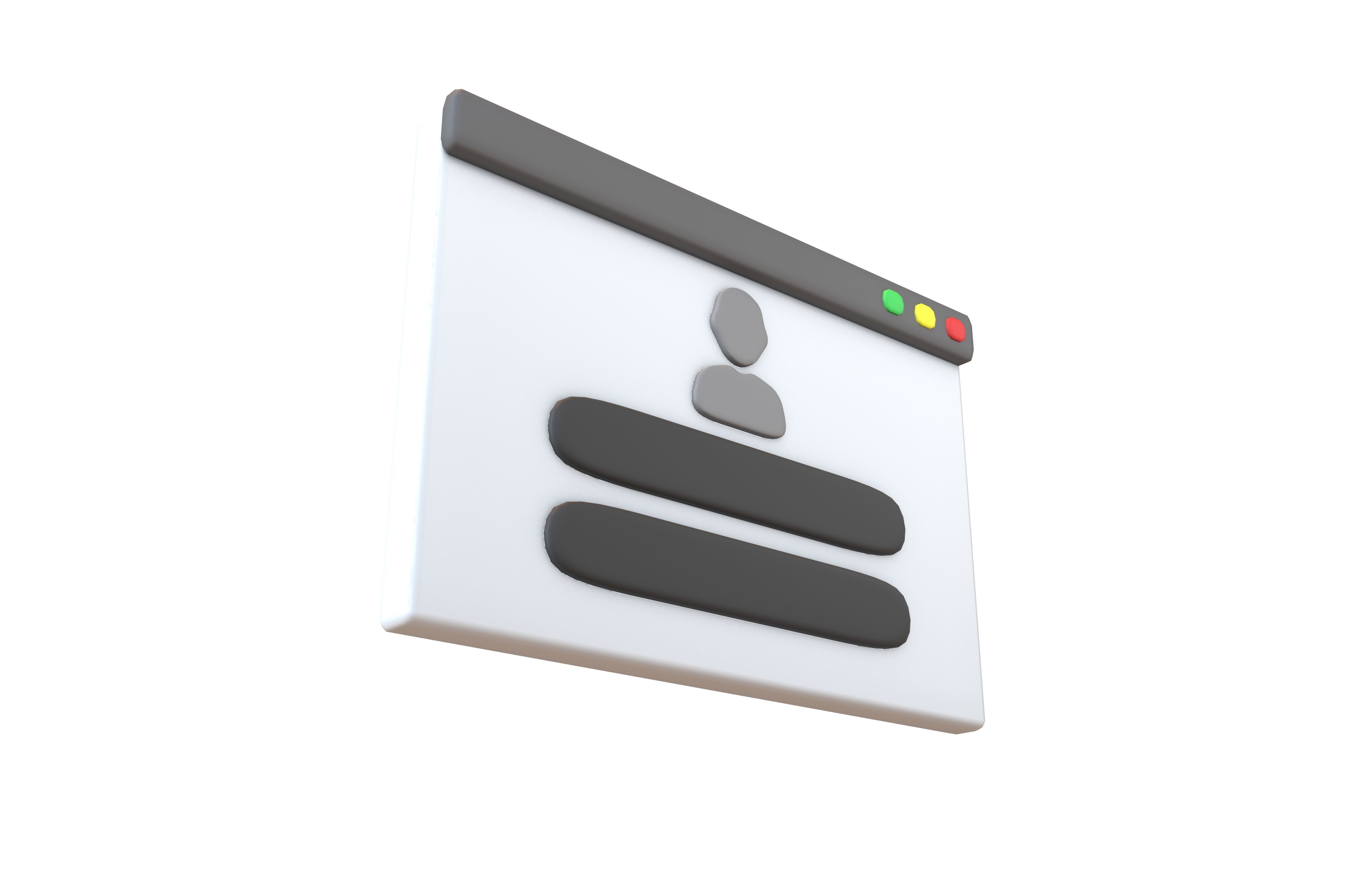 Website Login Icon v1 001 Low-poly 3D model_3