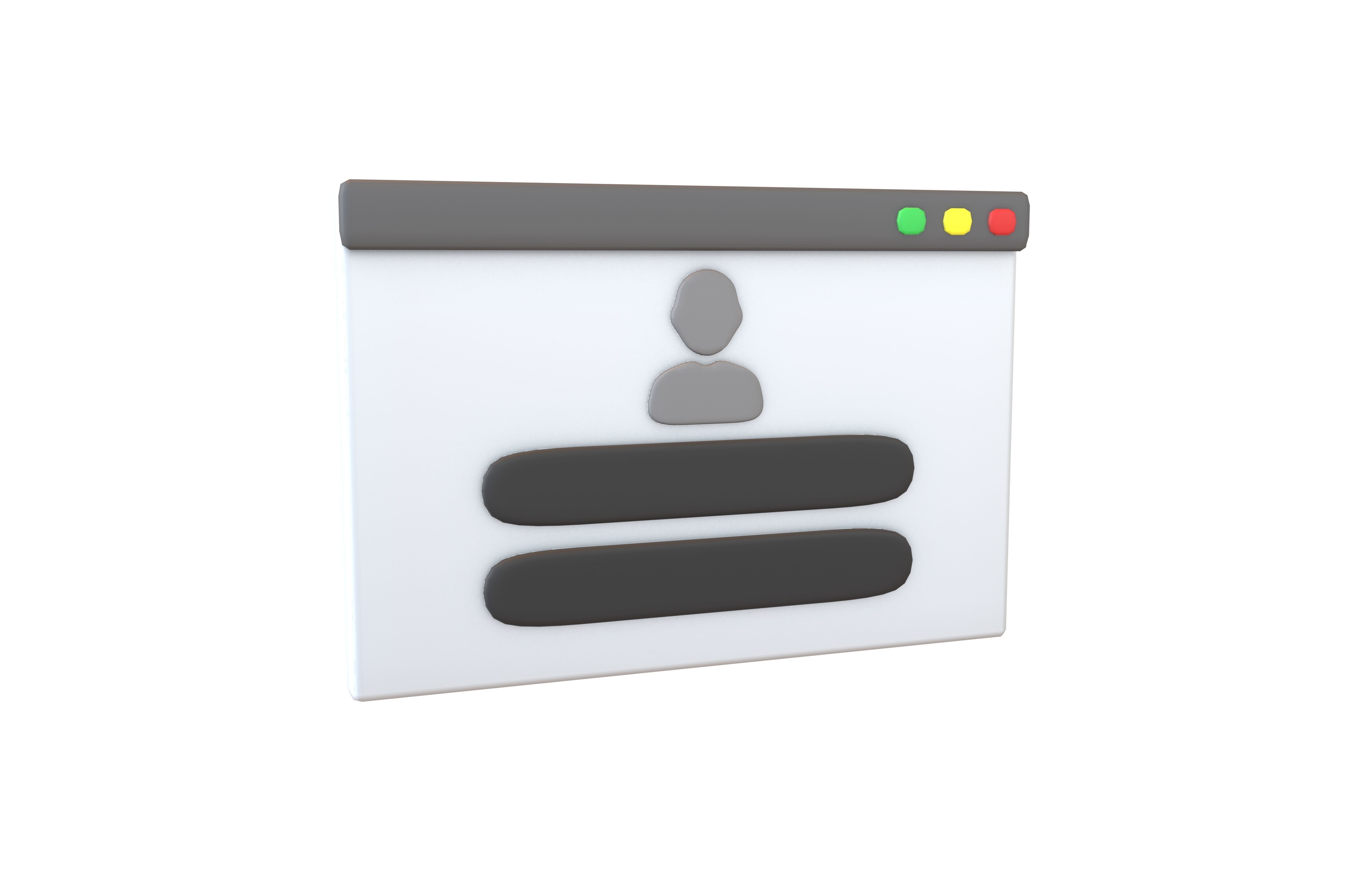 Website Login Icon v1 001 Low-poly 3D model_1