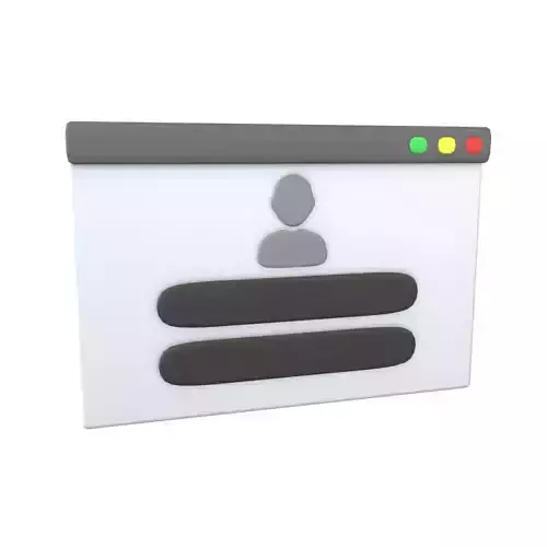 Website Login Icon v1 001 Low-poly 3D model