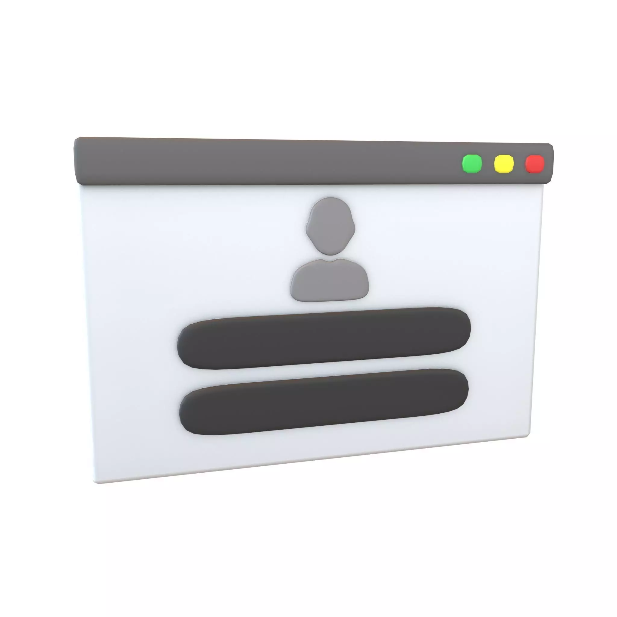 Website Login Icon v1 001 Low-poly 3D model_0