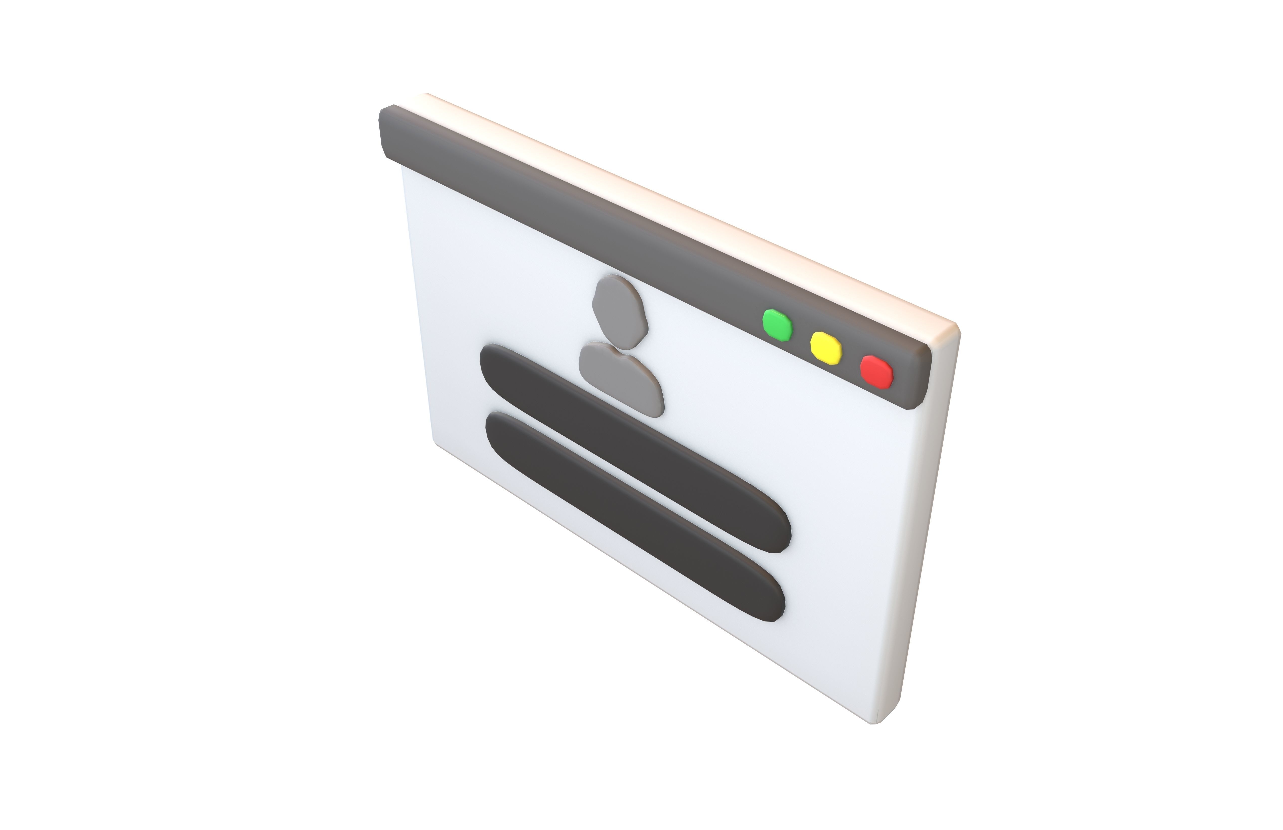 Website Login Icon v1 001 Low-poly 3D model_2