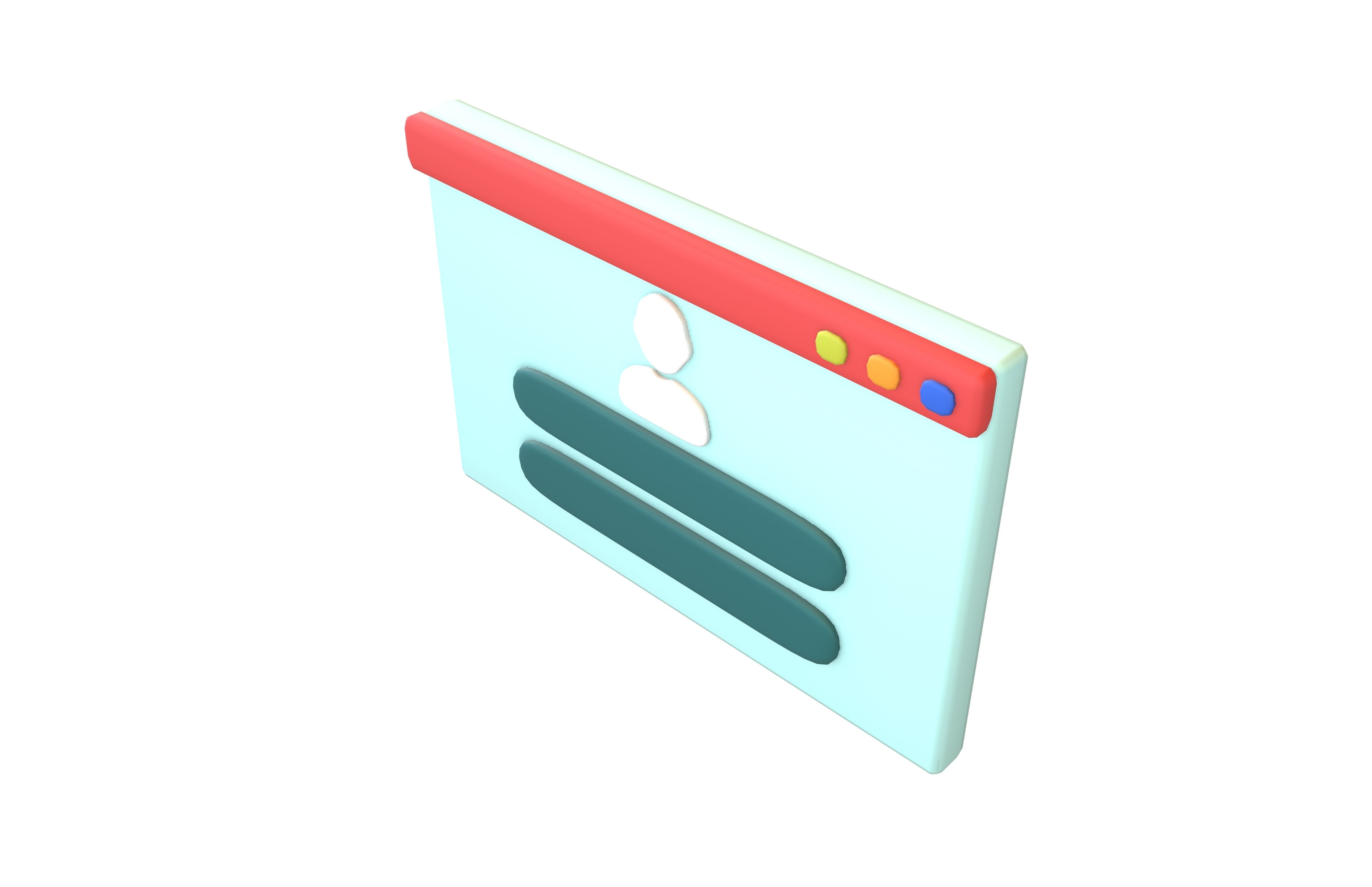 Website Login Icon v1 002 Low-poly 3D model_2