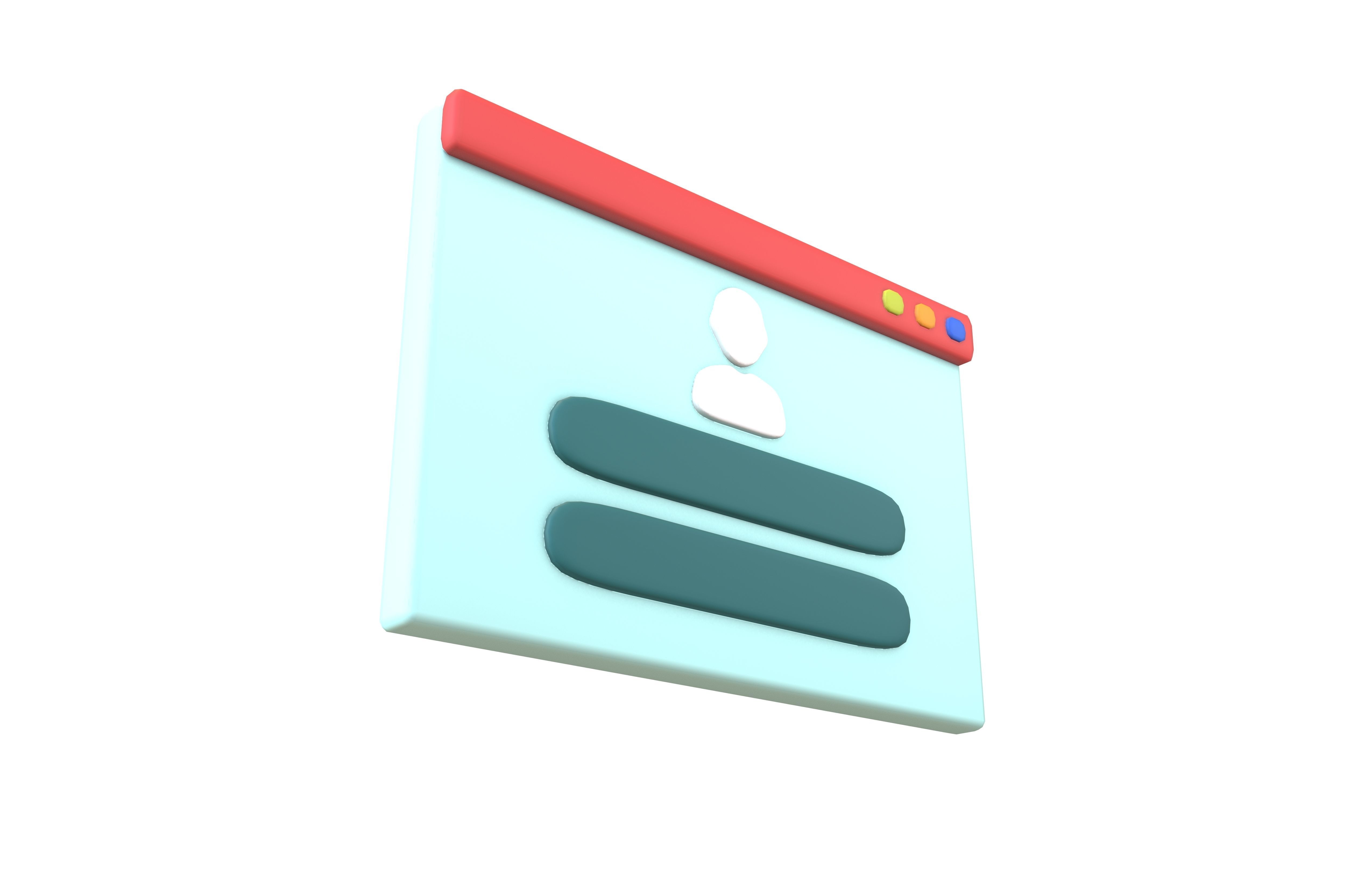 Website Login Icon v1 002 Low-poly 3D model_3