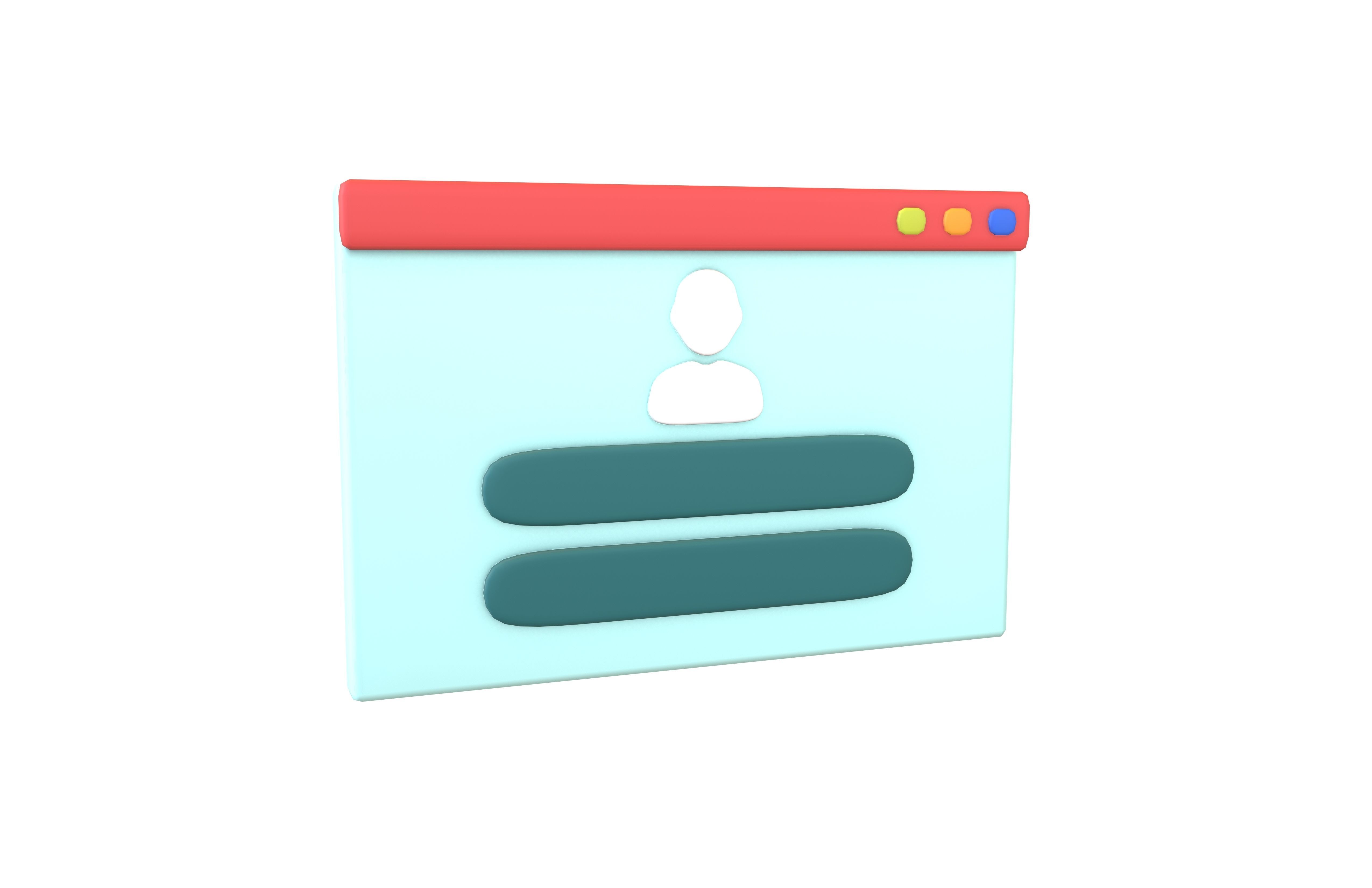 Website Login Icon v1 002 Low-poly 3D model_1