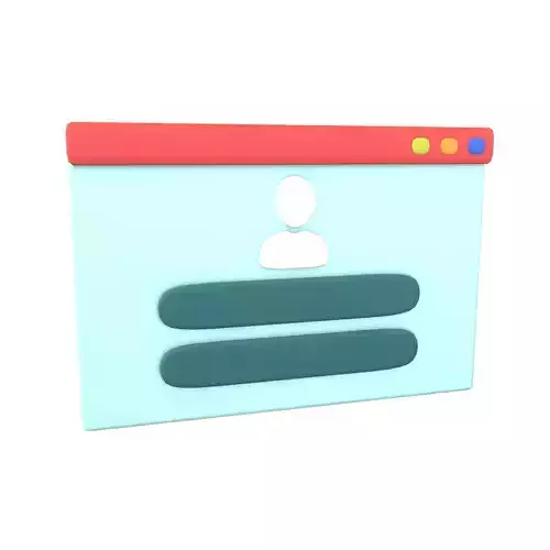 Website Login Icon v1 002 Low-poly 3D model