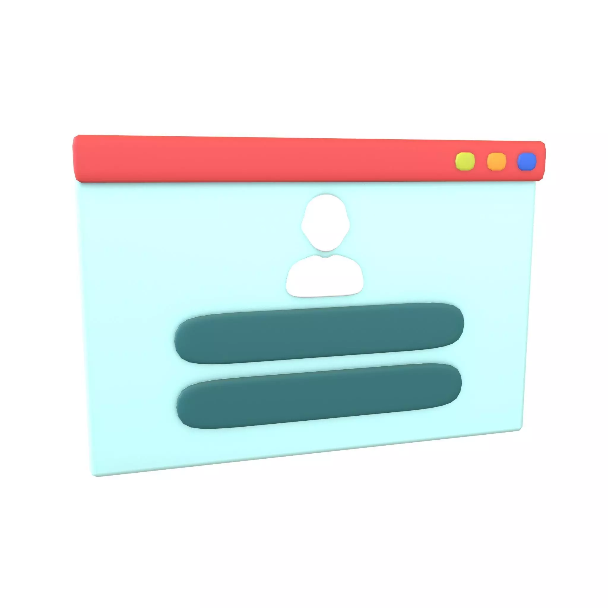 Website Login Icon v1 002 Low-poly 3D model_0