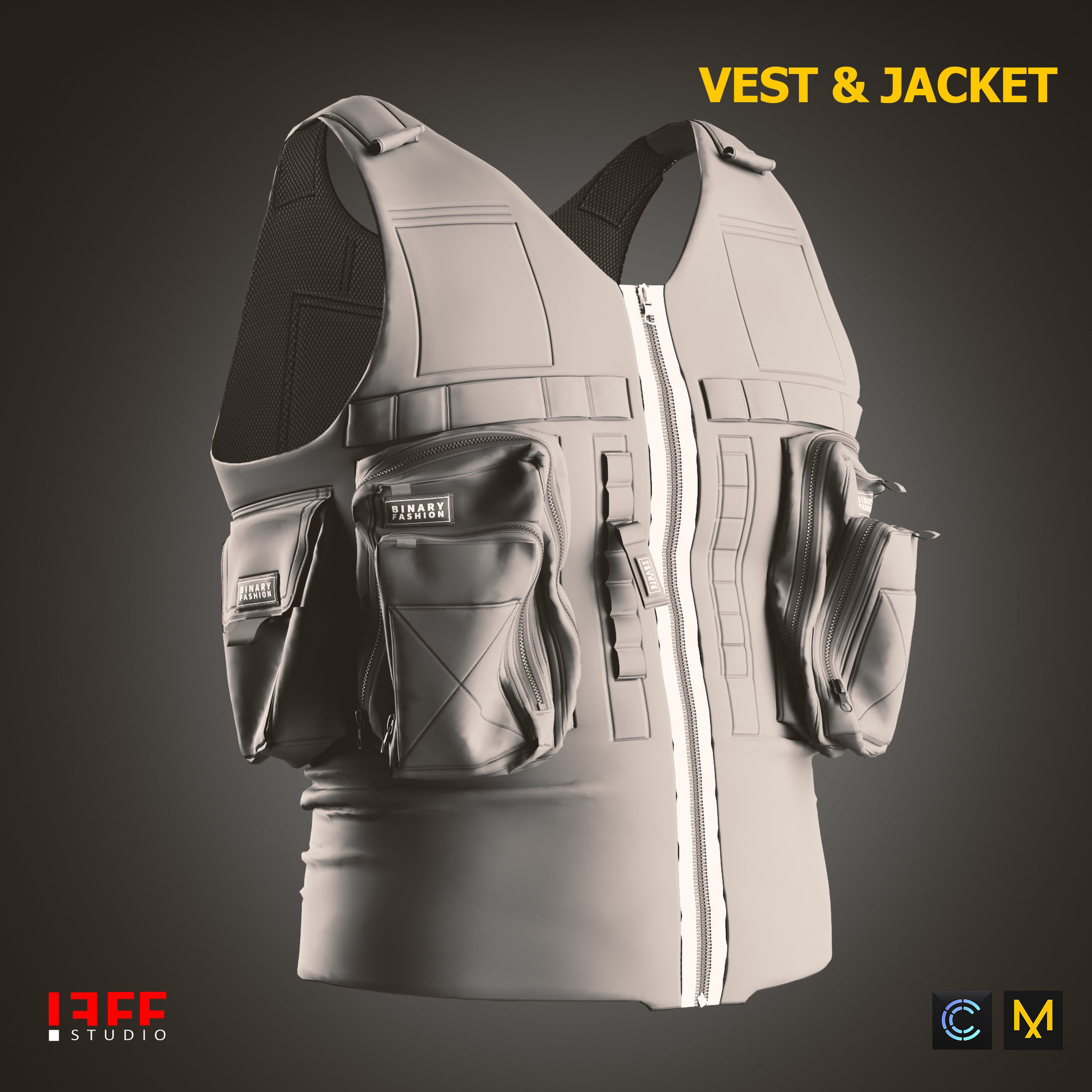 Vest and Jacket Vol 40 Marvelous and obj files Low-poly 3D model_12