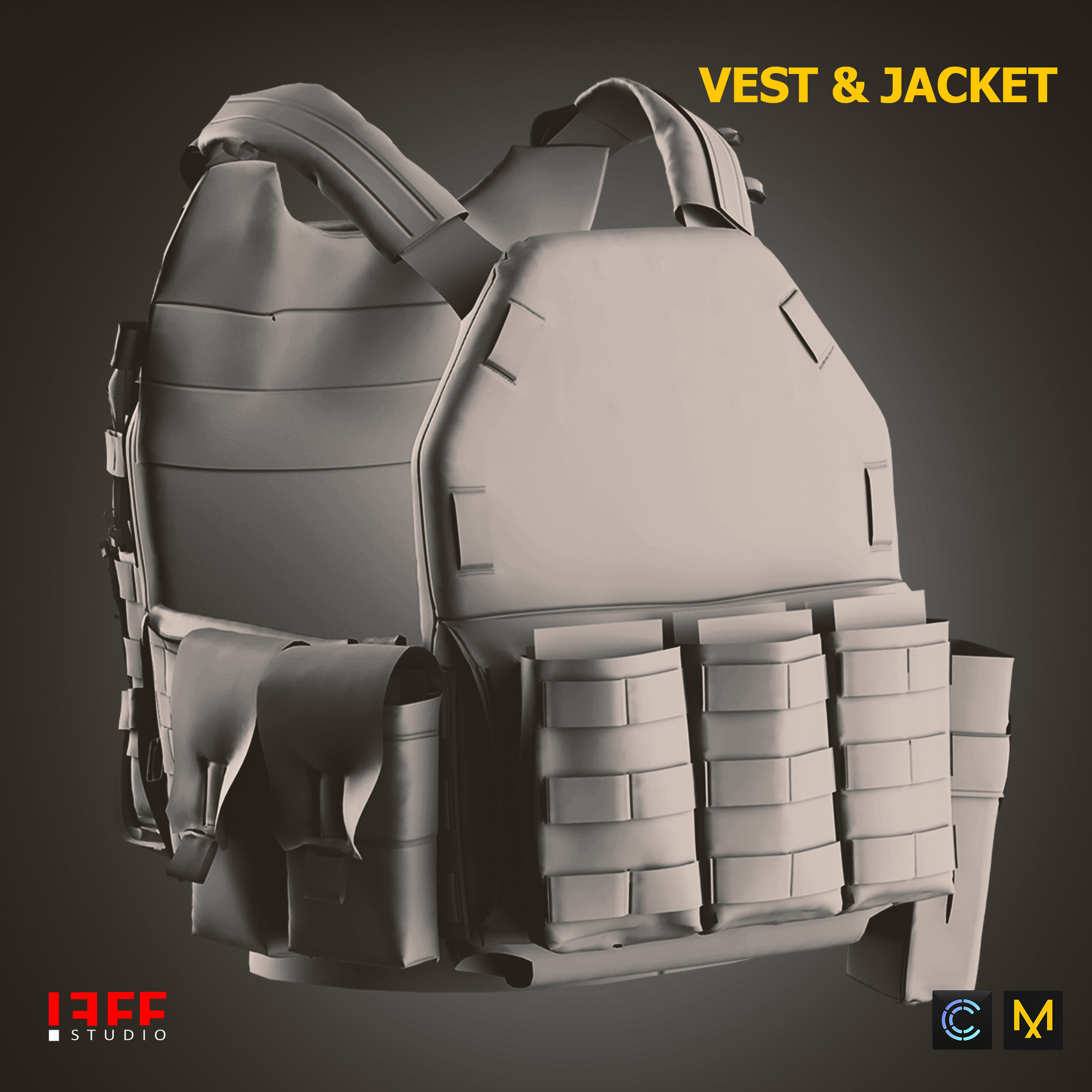 Vest and Jacket Vol 40 Marvelous and obj files Low-poly 3D model_13