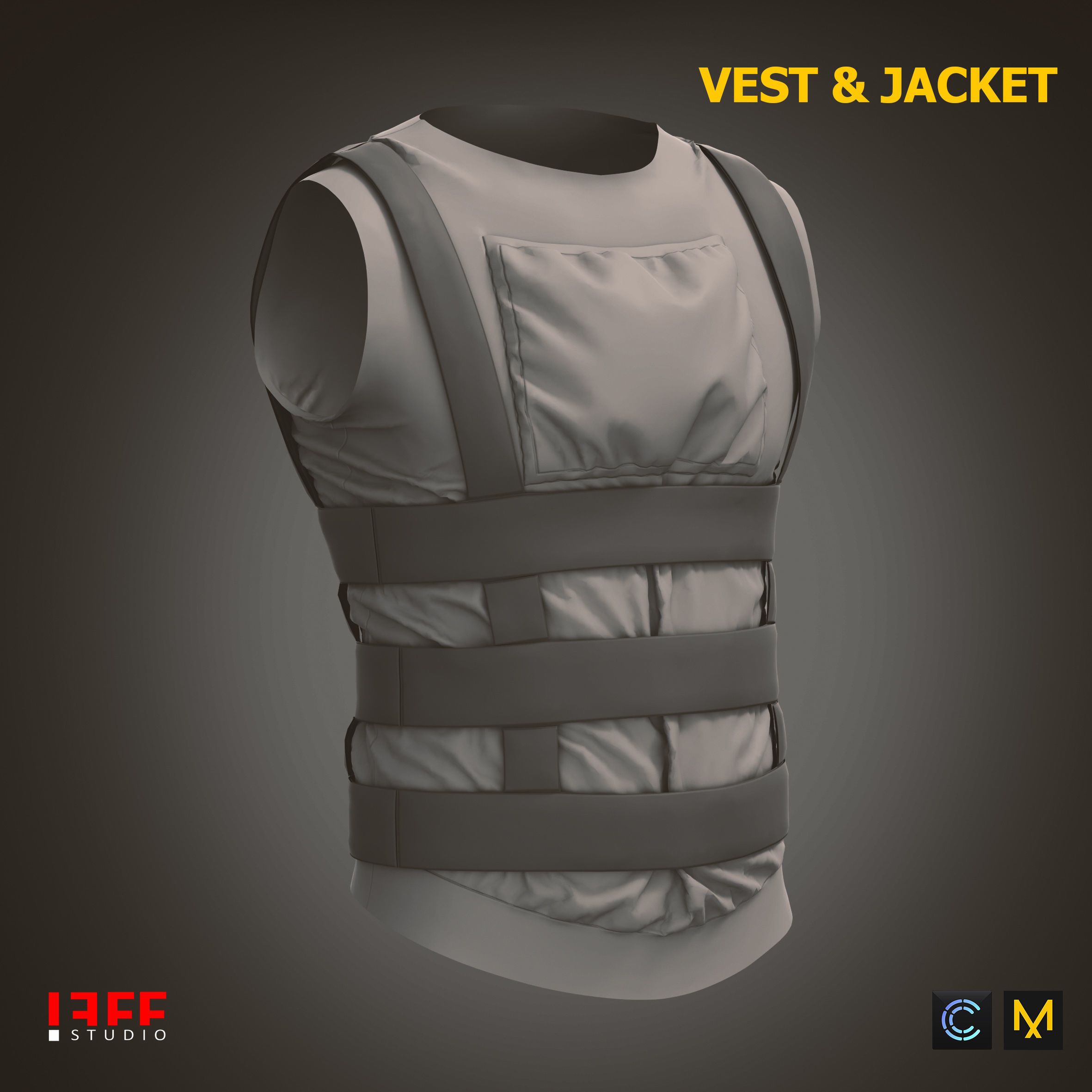 Vest and Jacket Vol 40 Marvelous and obj files Low-poly 3D model_11