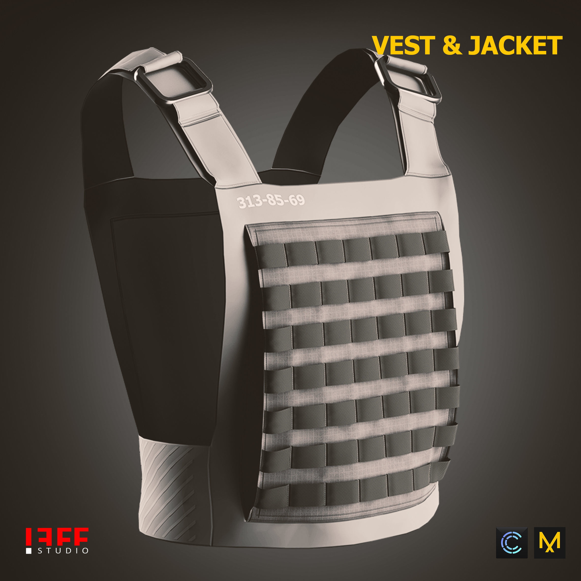 Vest and Jacket Vol 40 Marvelous and obj files Low-poly 3D model_8