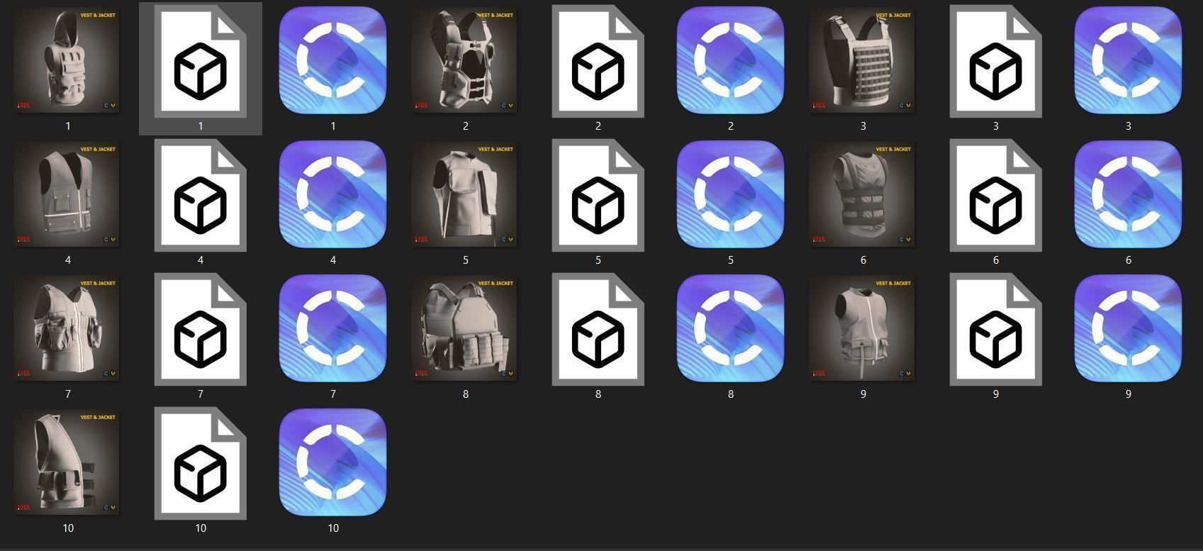 Vest and Jacket Vol 40 Marvelous and obj files Low-poly 3D model_15