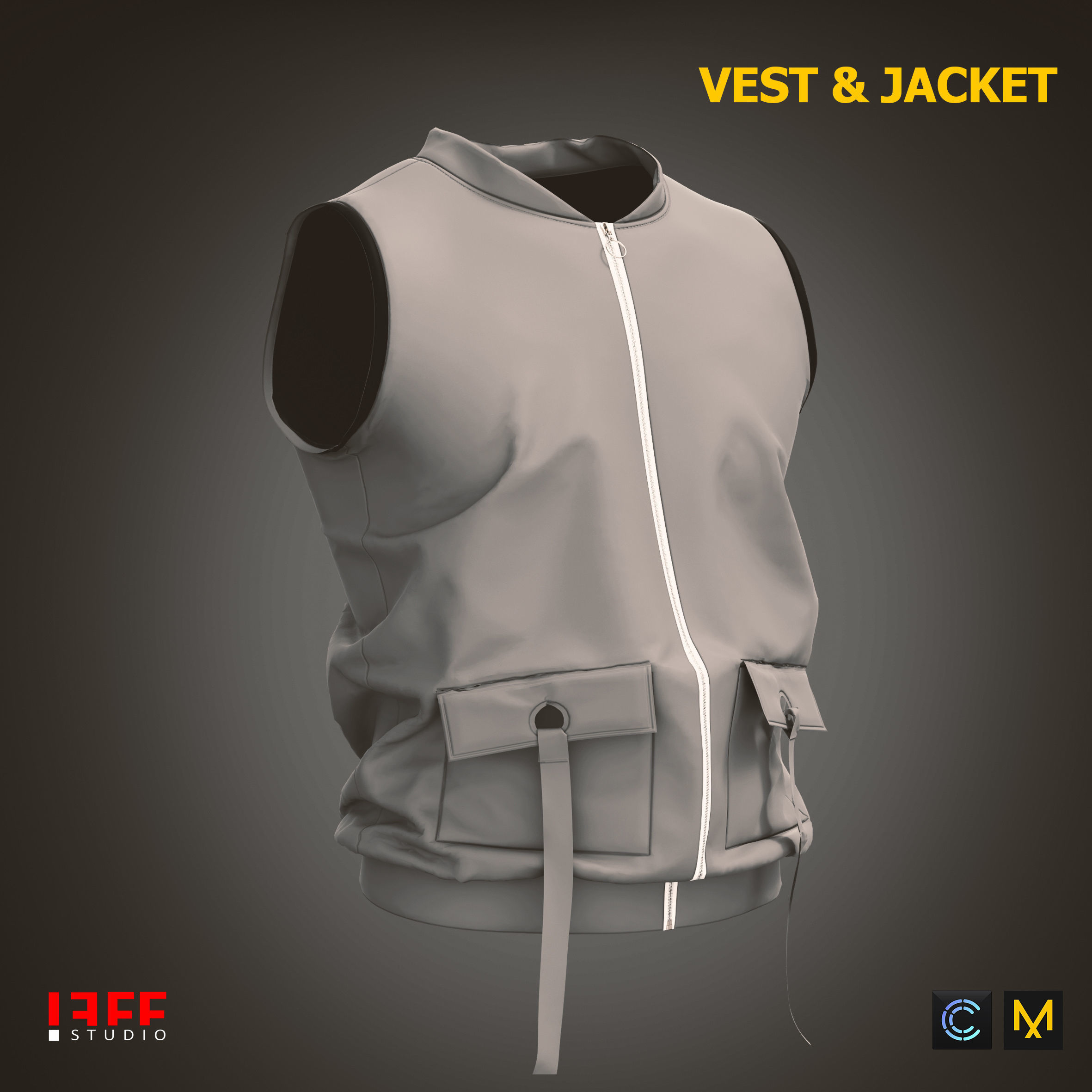 Vest and Jacket Vol 40 Marvelous and obj files Low-poly 3D model_14
