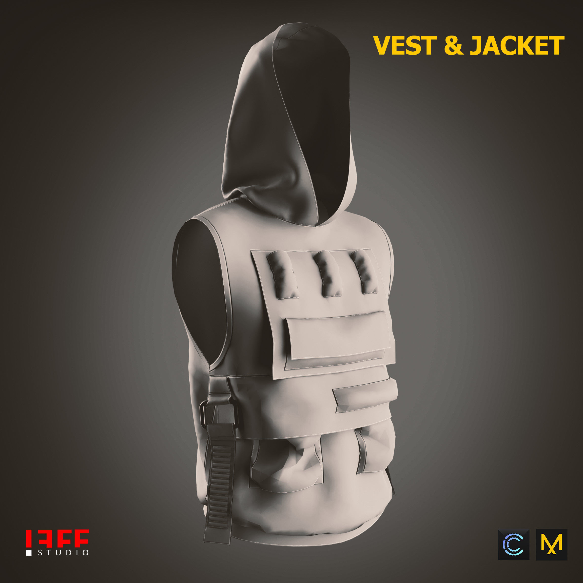Vest and Jacket Vol 40 Marvelous and obj files Low-poly 3D model_5