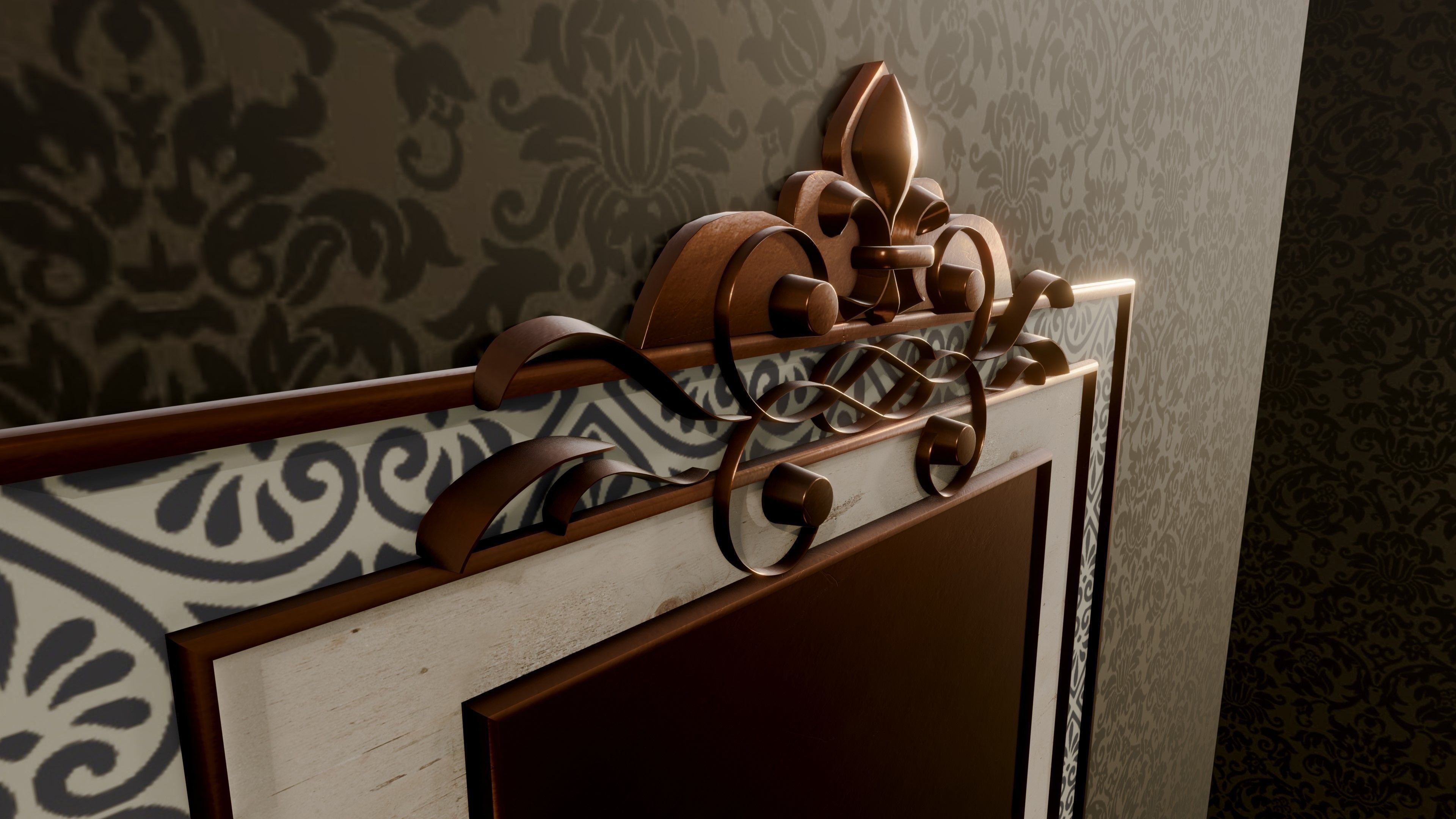 vintage carved frame Low-poly 3D model_2