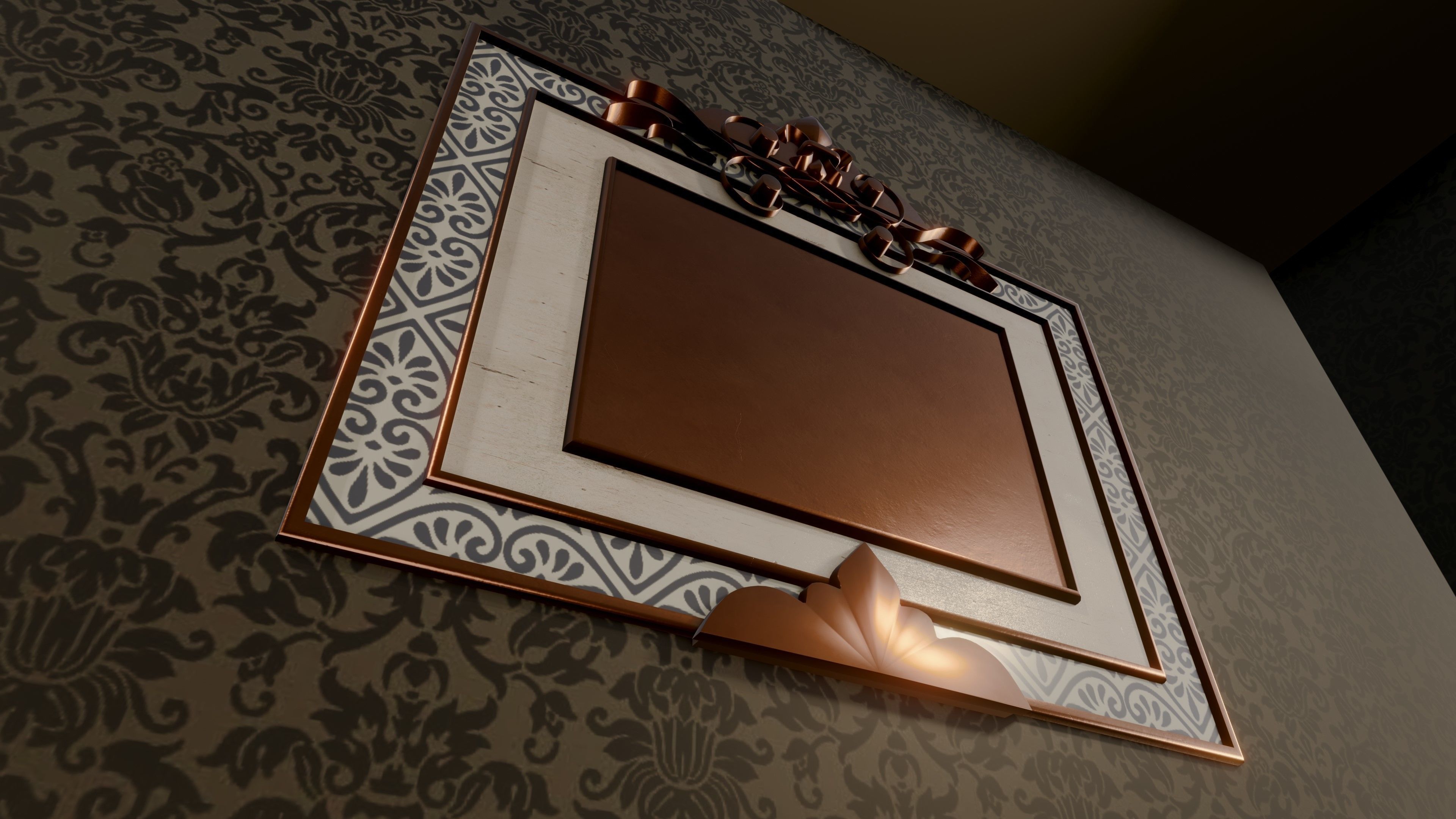 vintage carved frame Low-poly 3D model_3