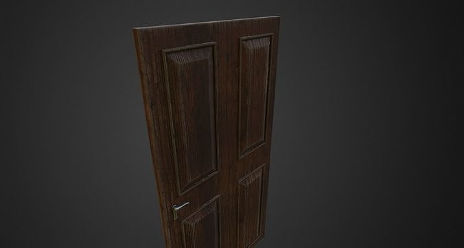 Wood old door Low-poly 3D model