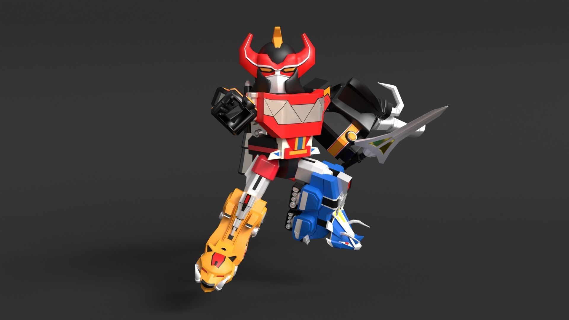 Megazord SD - Power Ranger 3D model_3