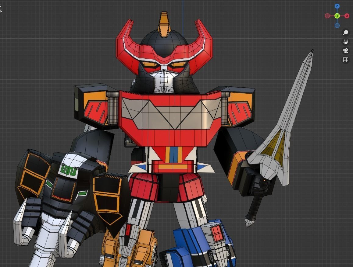 Megazord SD - Power Ranger 3D model_8