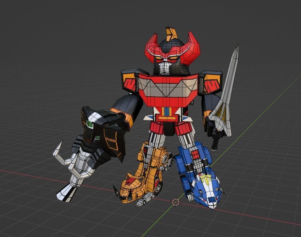Megazord SD - Power Ranger 3D model_4