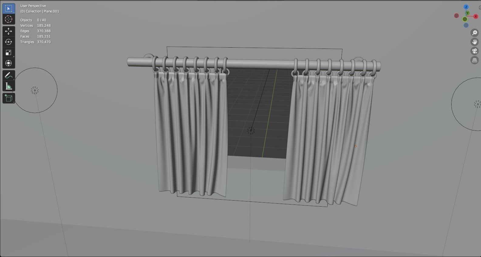 fabric curtain Free 3D model_2