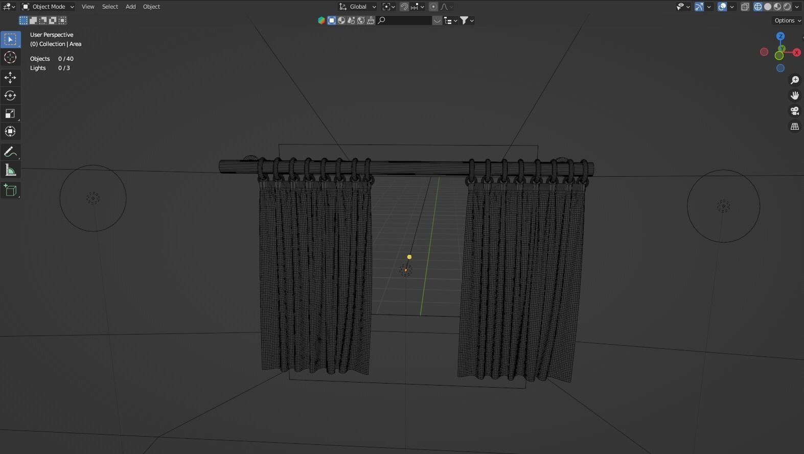 fabric curtain Free 3D model_3