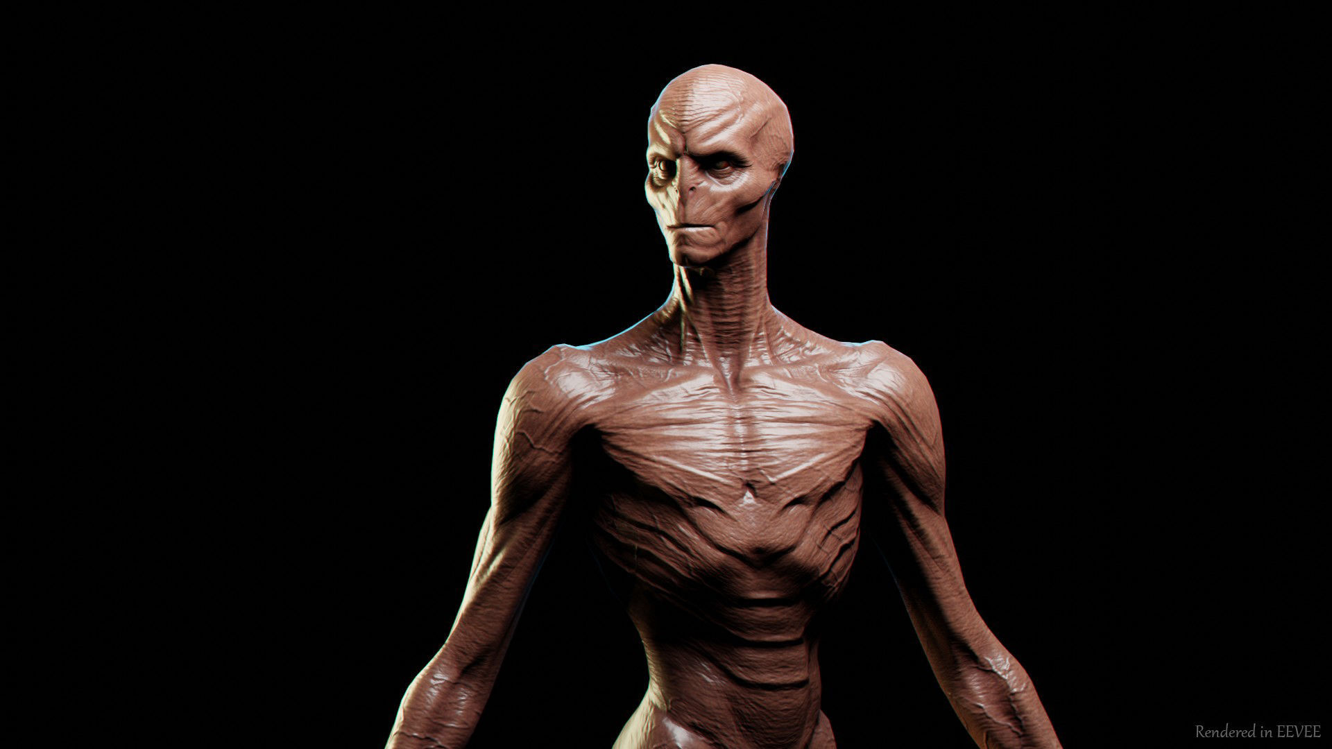 Alien Visitor Low-poly 3D model_5