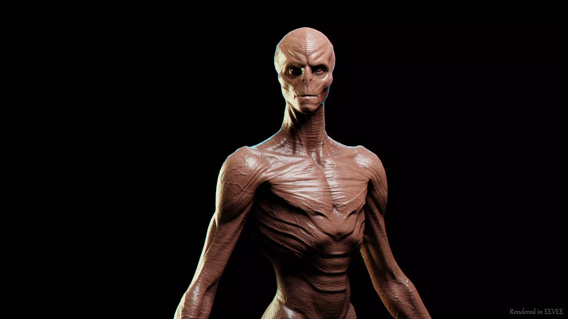 Alien Visitor Low-poly 3D model_0