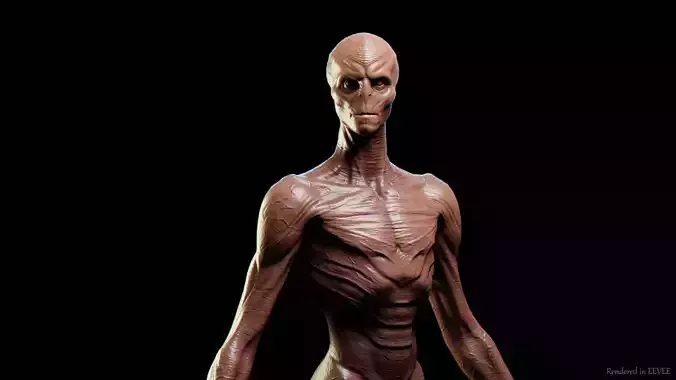 Alien Visitor Low-poly 3D model