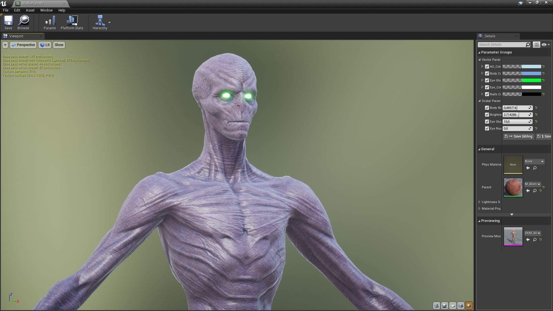 Alien Visitor Low-poly 3D model_6