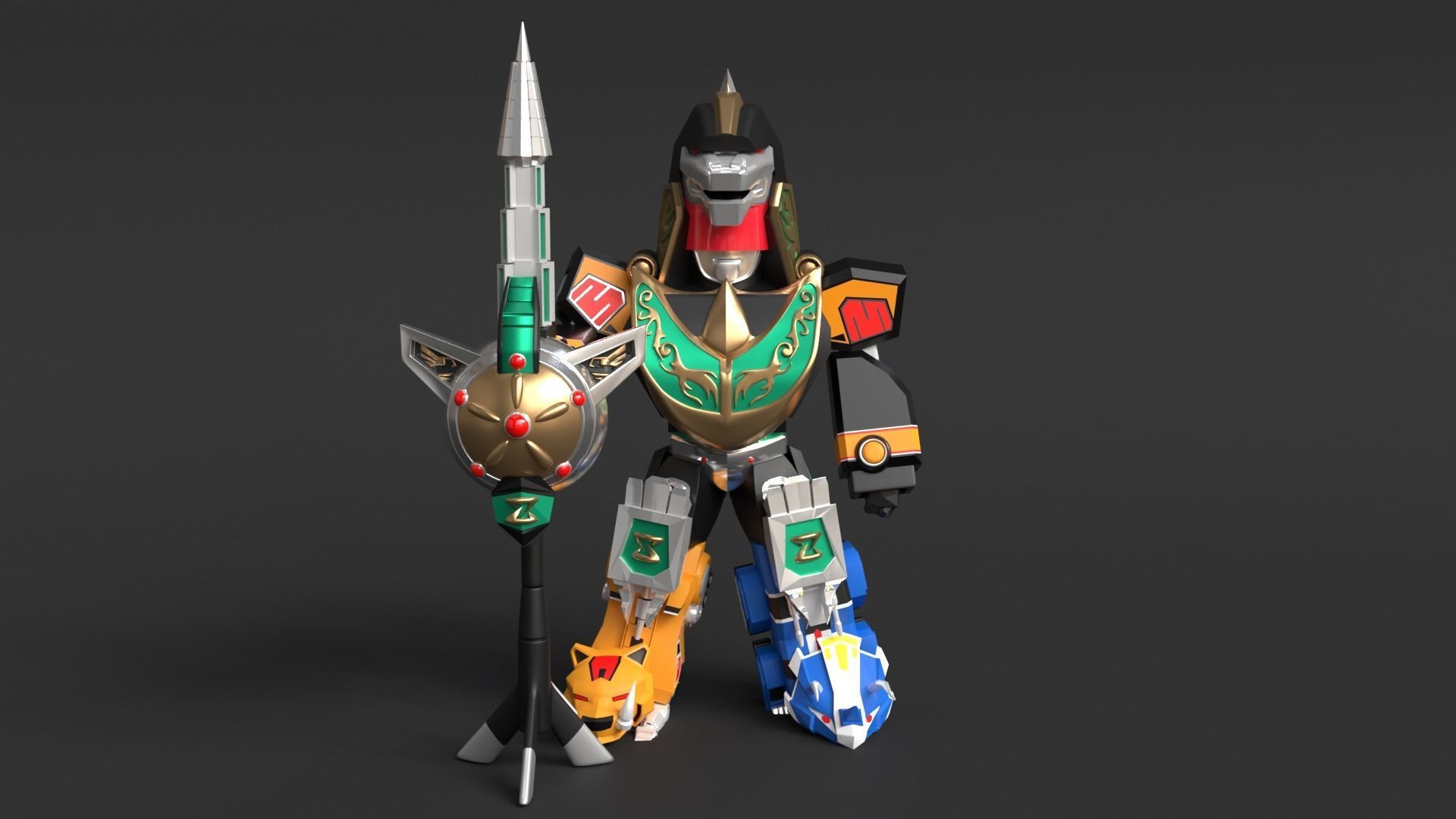 Dragonzord Battle Mode SD - Power Ranger 3D model_2