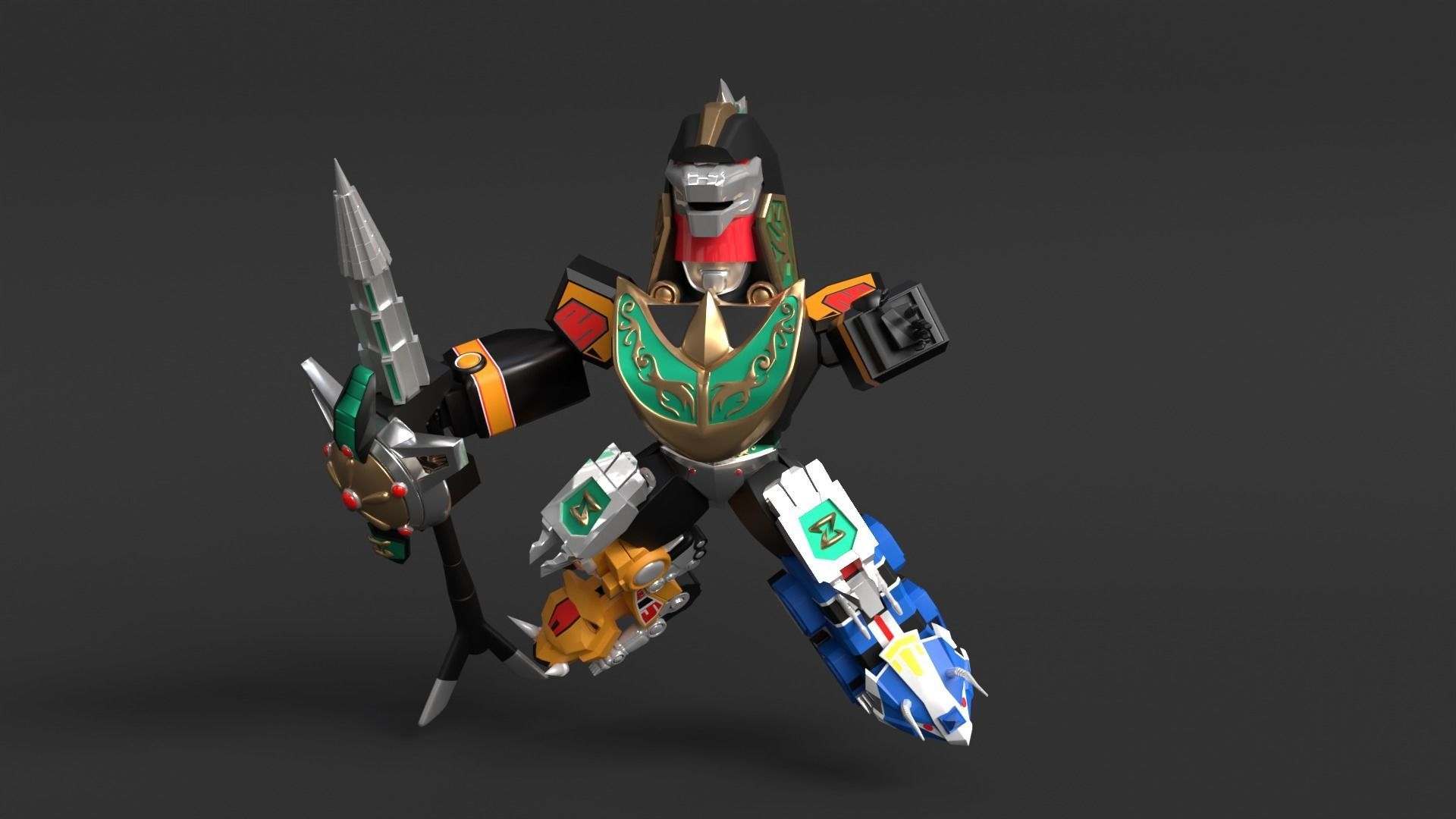 Dragonzord Battle Mode SD - Power Ranger 3D model_3
