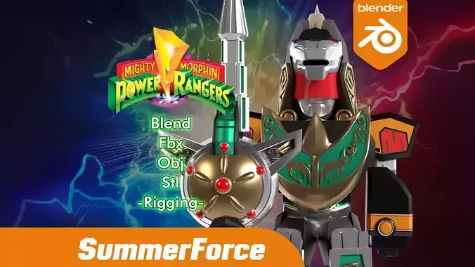 Dragonzord Battle Mode SD - Power Ranger 3D model